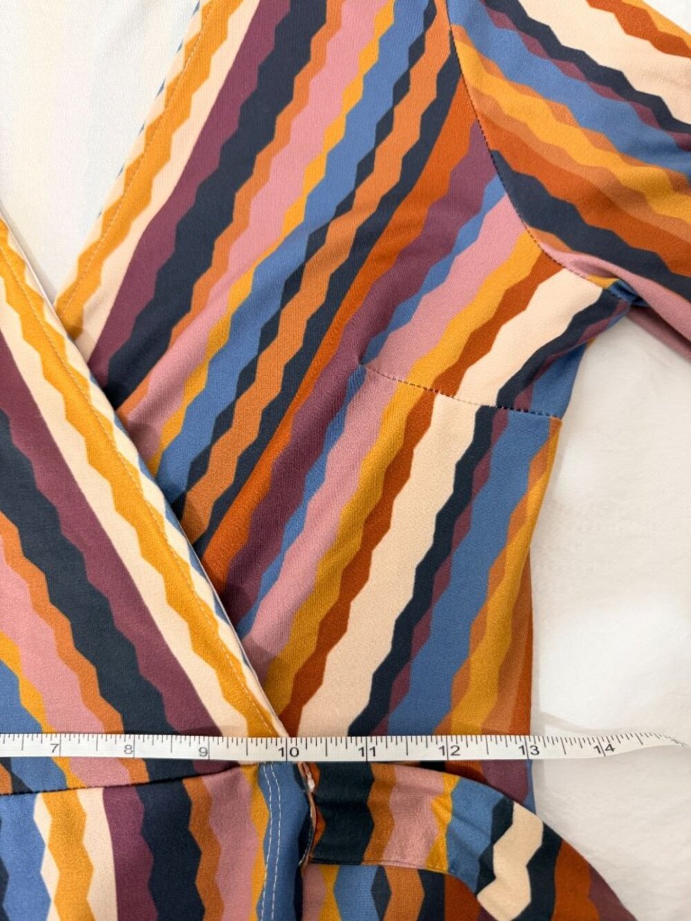 VICI Wrap Maxi Dress Striped Boho Long Sleeve Multicolor Size M - Picture 12 of 14